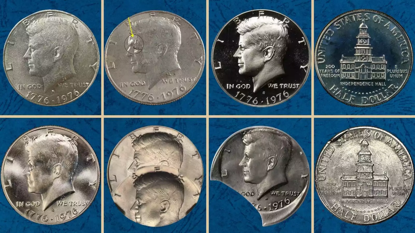1776 to 1976 Half Dollar Error List with Pictures (Worth Money!)